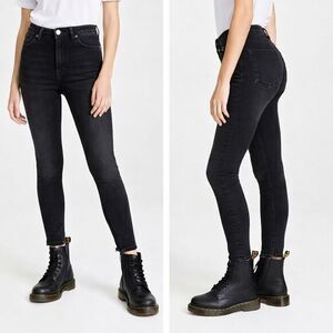 Acne Studios‎ Peg Jeans Women’s 24 Faded Black High Rise Skinny Stretch Designer
